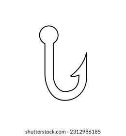 icono de gancho de pesca en fondo blanco, ilustración vectorial