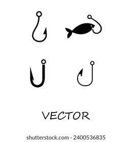 Fishing hook icon set, Fishing icon. Illustration simple illustration on white background..eps