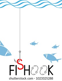 Vektorgrafik des Fischerei-Haken-Symbolsatzes