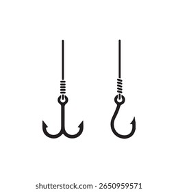 Fishing hook icon. Hook silhouette icon