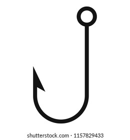 Fishing hook icon. Simple illustration of fishing hook vector icon for web design isolated on white background