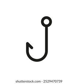Fishing hook icon simple vector symbol