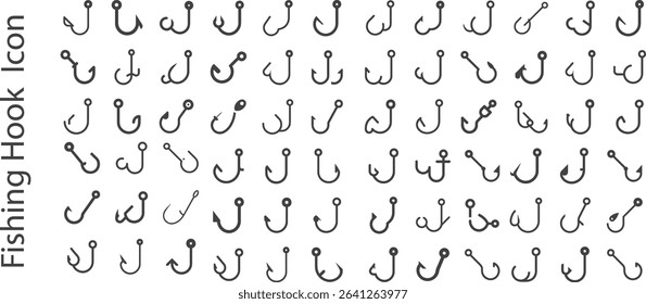 Fishing Hook Icon. Summer fishing hook icon. Simple illustration of summer fishing hook vector icon for web design isolated on white background. 