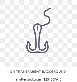Fishing Hook icon. Trendy flat vector Fishing Hook icon on transparent background from Nautical collection. High quality filled Fishing Hook symbol use for web and mobile