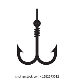 fishing hook icon in trendy flat style , hook icon 