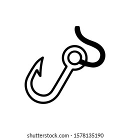 fishing hook icon trendy flat design