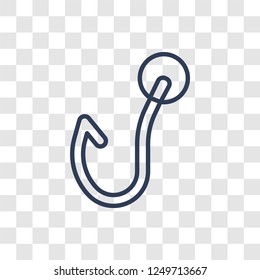 Fishing Hook icon. Trendy linear Fishing Hook logo concept on transparent background from Nautical collection