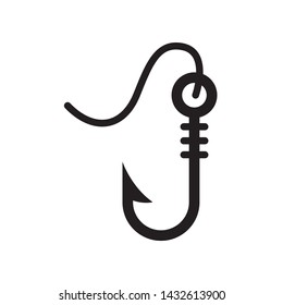 Fishing hook icon in trendy outline style design. Vector graphic illustration. Suitable for website design, logo, template, and ui.  EPS 10.