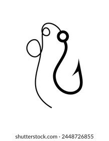 fishing hook icon, vector best flat icon.