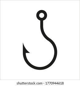 Angelhakensymbol. Vektorgrafik bearbeitet auf weißem Hintergrund