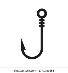 Fishing hook icon. vector Editable on white background