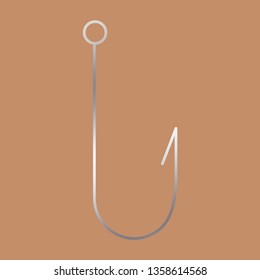 Fishing hook icon. Vector illustration on color background.