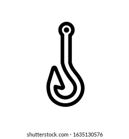 Fishing hook icon, vector illustration. Flat design style. vector fishing hook icon illustration isolated on white, fishing hook icon Eps10. fishing hook icons graphic design vector symbols.