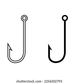 Fishing hook icon vector. Fishing illustration sign. fish symbol or logo.