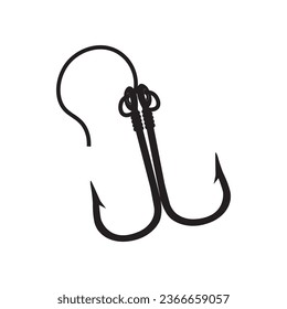 Diseño de ilustración vectorial de icono de gancho de pesca