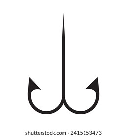 fishing hook icon vector illustration logo design