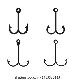 fishing hook icon vector illustration logo design