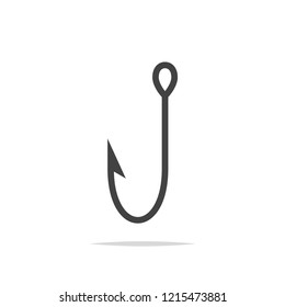 Fishing hook icon vector isolated