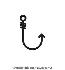 fishing hook icon vector logo template