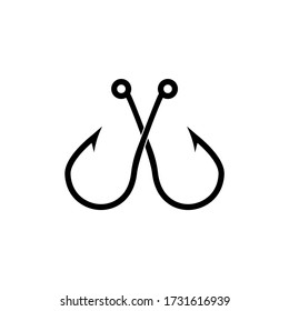 Fishing hook icon vector logo collection