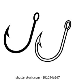 Fishing hook icon vector logo collection. eps 10