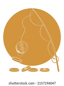 Fishing hook icon vector logo collection. Continuous one line drawing fisherman. Single line draw design vector illustration