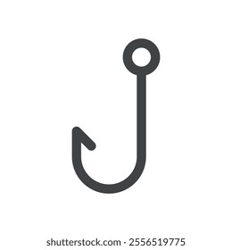 Fishing hook icon Vector logo outline