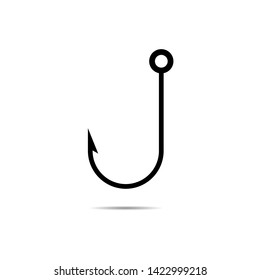 fishing hook icon vector on white background