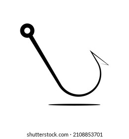 Fishing hook icon vector on white background