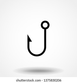 Fishing hook icon. Vector sign