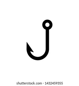 Fishing Hook Icon. Vector Sign. Bait Logo