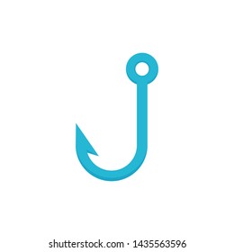 Fishing hook icon. Vector sign. Bait Logo