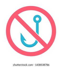 Fishing hook icon. Vector sign. Bait Logo
