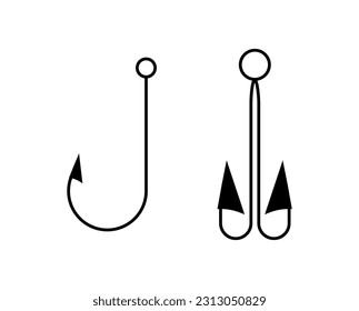 Fishing hook icon, vector sign 