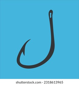 Fishing hook icon. Vector sign