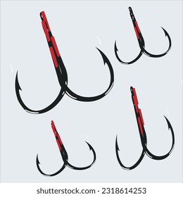 Fishing hook icon. Vector sign
