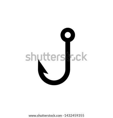 Fishing hook icon. Vector sign. Bait Logo