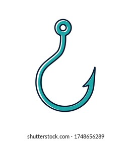 Fishing hook icon vector template