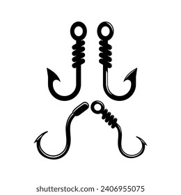 Fishing hook icon vector template