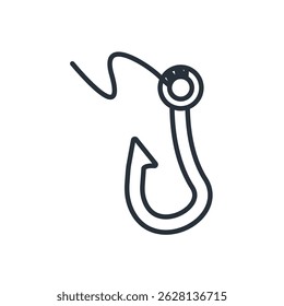 fishing hook icons isolated on White Background. Flat style design