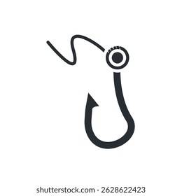 fishing hook icons isolated on White Background. Flat style design
