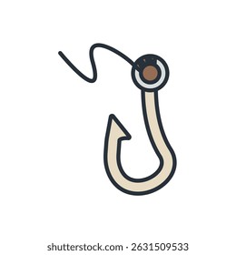fishing hook icons isolated on White Background. Flat style design