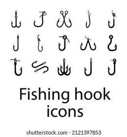 Fishing hook icons set . Fishing hook  pack symbol vector elements for infographic web