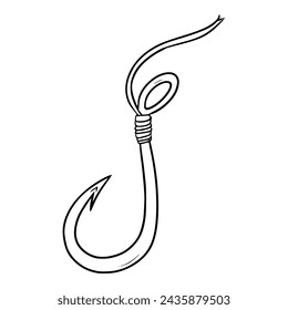 fishing hook illustration outline vector	
