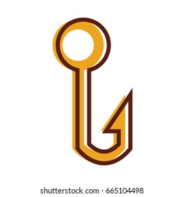 Fishing hook isolated icon