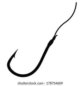 Fishing hook isolated on white, vector illustration