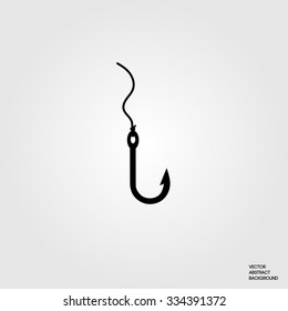 Fishing hook and line. 