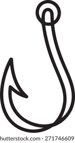 Vector de dibujo continuo de línea de gancho de pesca. Una línea Gancho Vector de fondo. una línea Dibujo de iconos de arte
