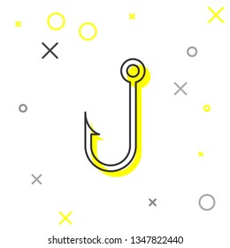 Fishing hook line icon isolated on white background. Vector Illustration