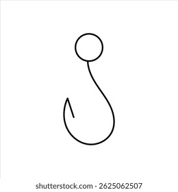  fishing hook line icon vector on white background.
